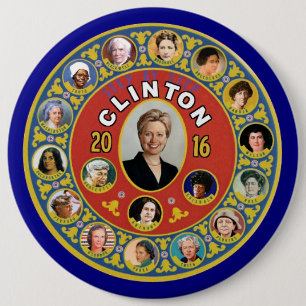 Hillary: Het eerste vrouwelijke President Ronde Button 6,0 Cm