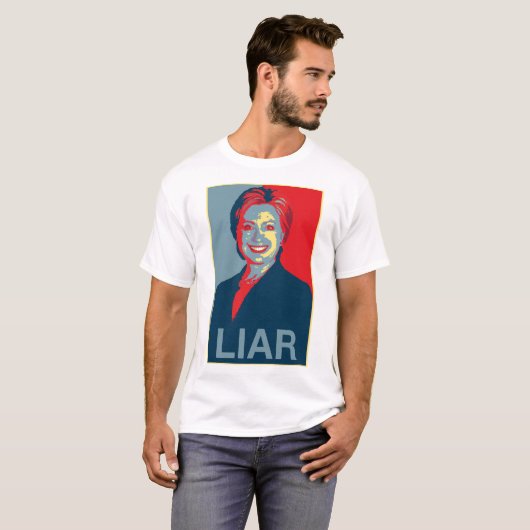 Hillary is een liar (T-shirt van Mannen) T-shirt (Voorkant volledig)