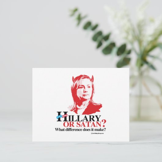 Hillary of Satan - wat verschil Briefkaart (Staand voorkant)