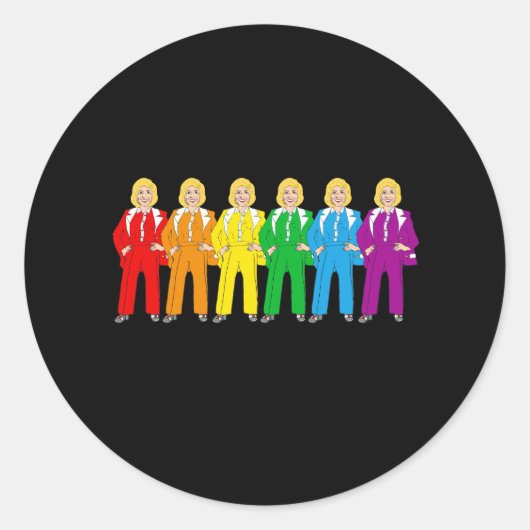 Hillary Pantsuit Pride - Ronde Sticker (Voorkant)