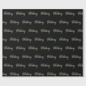Hillary papier cadeau or blanc écriture manuscrite (Plat)