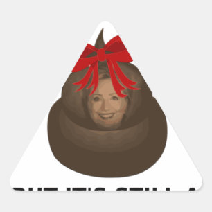 Hillary Poop Driehoek Sticker