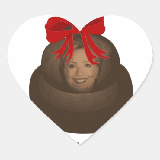 Hillary Poop Hart Sticker (Voorkant)