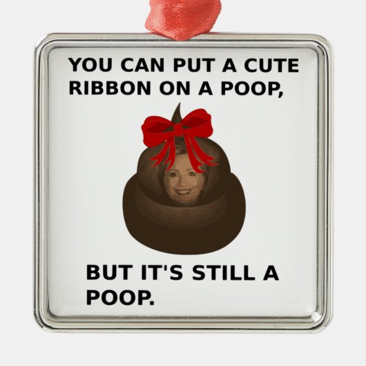 Hillary Poop Metalen Ornament (Voorkant)