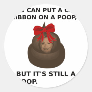 Hillary Poop Ronde Sticker