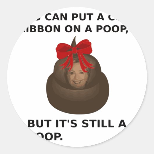 Hillary Poop Ronde Sticker (Voorkant)