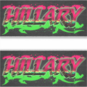 Hillary prénom nom autocollant graffiti sticker (Devant)