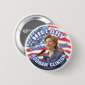 Hillary Rodham Clinton Voor President Button 2008  (Voorkant /achterkant)