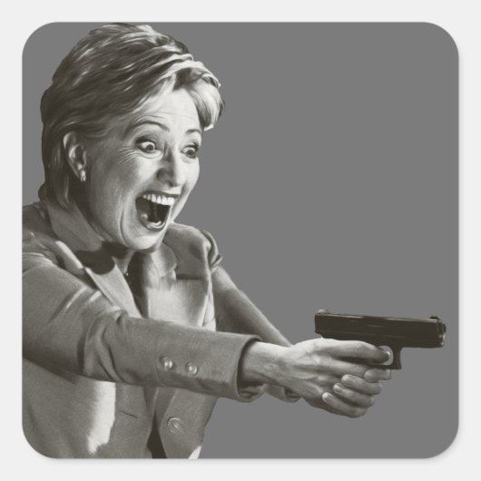 Hillary Shooter Vierkante Sticker (Voorkant)