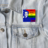 Hillary strengen voor Pride Vierkante Button 5,1 Cm (In situ)