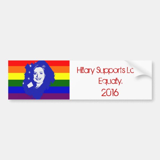 Hillary Support Love Bumpersticker (Voorkant)