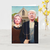 Hillary & Trump Carte d'anniversaire politiquement (Fleur jaune)