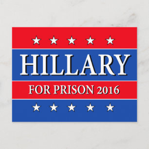 "HILLARY VOOR GEVANGENIS 2016 " BRIEFKAART