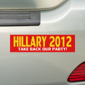 Hillary voor President 2012! Bumpersticker (Op auto)