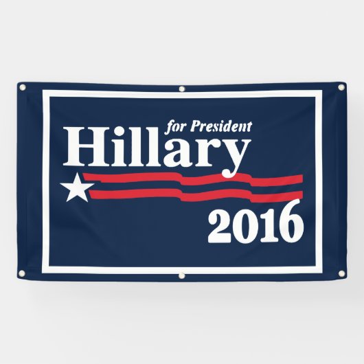 Hillary voor President 2016 Spandoek (Horizontaal)