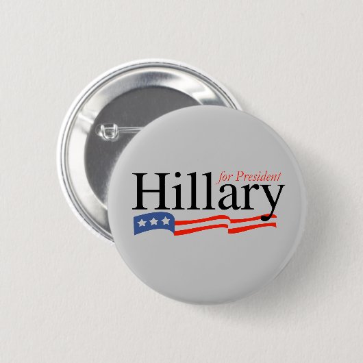 Hillary voor President Button (Voorkant /achterkant)