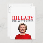 Hillary, winnaar van de volksstemming! briefkaart (Voorkant / Achterkant)