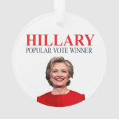 Hillary, winnaar van de volksstemming! ornament (achterkant)