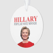 Hillary, winnaar van de volksstemming! ornament (voorkant)