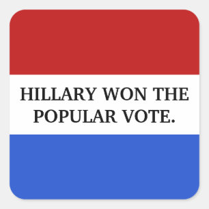 Hillary won het referendum vierkante sticker