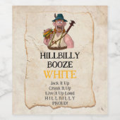 HillBilly Grill White Wine/Booze Label! Wijnlabel Wijn Etiket (Enkel label)