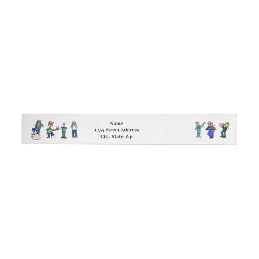 Hillbilly Musicians Wraparound Address Label (Individueel)