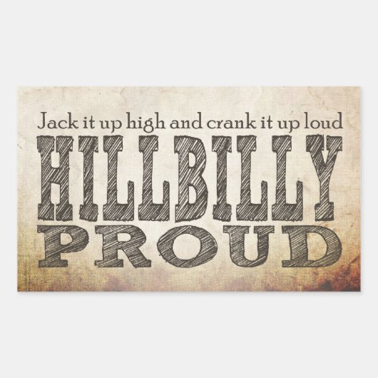 Hillbilly Proud Rechthoekige Sticker (Voorkant)