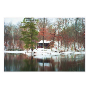 Hillfarm Rustic Cabin in de Bossen - Afdrukken Foto Afdruk