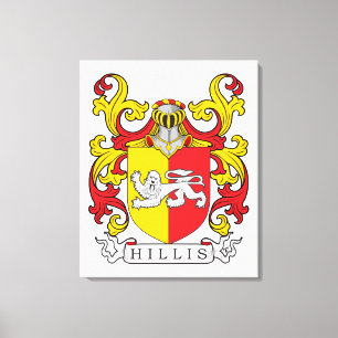 Hillis Family Crest Canvas Afdruk