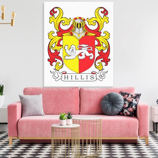 Hillis Family Crest Canvas Afdruk (Insitu (Woonkamer))