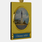 Hillsboro Inlet Light Ded Verguld Banner Ornament (Rechts)