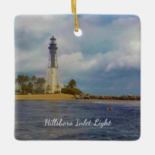 Hillsboro Inlet Light Square Ded Keramisch Ornament