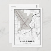 Hillsboro Map Briefkaart (Voorkant / Achterkant)