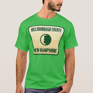 Hillsborough County New Hampshire Retro Badge Tan T-shirt