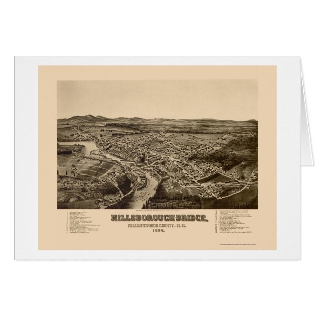 Hillsborough, NH Panoramic Map - 1884 (Voorkant Horizontaal)