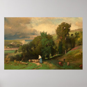 Hillside in Étretat, George Inness Fine Art Poster