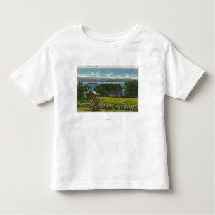 Hillside Uitzicht van Diamond Island en Lake Kinder Shirts