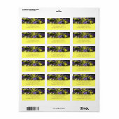 Hillside van Paarse en gele pansies Etiket (Full Sheet)