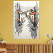 Hillside Village Pathway Canvas Afdruk (Insitu (Woonkamer))