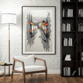 Hillside Village Pathway Poster