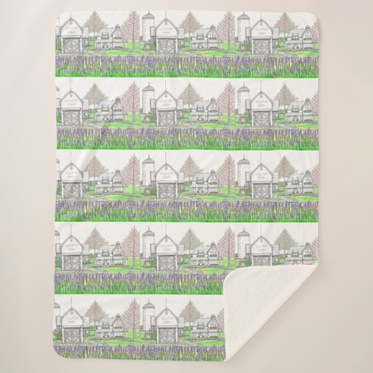 Hilltop Boerderij Sherpa Blanket Deken (Voorkant)