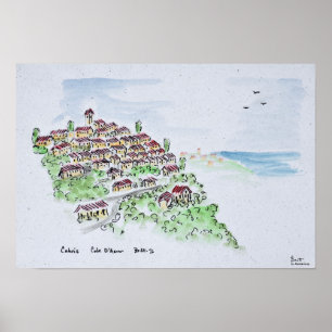 Hilltop-dorp Cabris   Provence, Frankrijk Poster