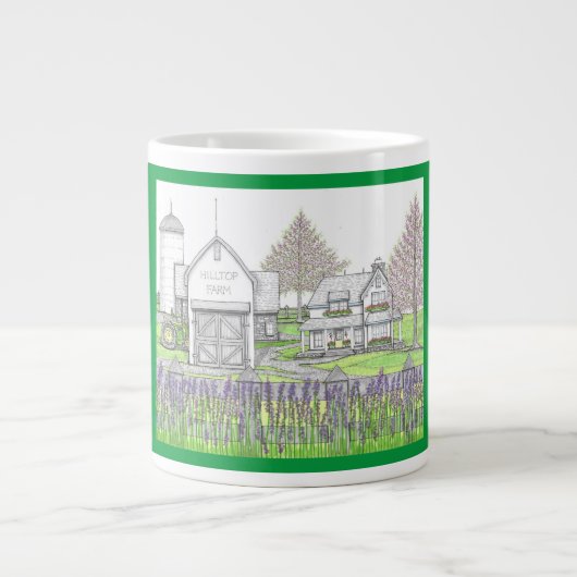 Hilltop Farm au printemps Jumbo Coffee Mug (Devant)