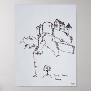 Hilltop Fortress of Corte   Corsica, Frankrijk Poster