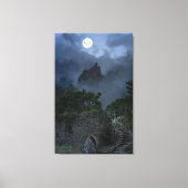 Hilltop full Moon Fantasy Ruined Castle Canvas Afdruk (Voorkant)