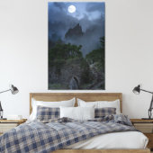 Hilltop full Moon Fantasy Ruined Castle Canvas Afdruk (Insitu (Slaapkamer))
