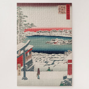 Hilltop Snow Uitzicht Ukiyo-e Japanse kunst Legpuzzel