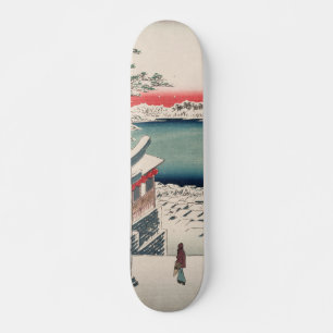 Hilltop Snow Uitzicht Ukiyo-e Japanse kunst Skateboard