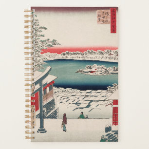 Hilltop Snow View Vintage Ukiyo-e Art japonais