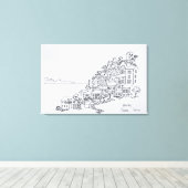 Hilltop Village of Nonza | Corsica, Frankrijk Canvas Afdruk (Insitu (Houten vloer))